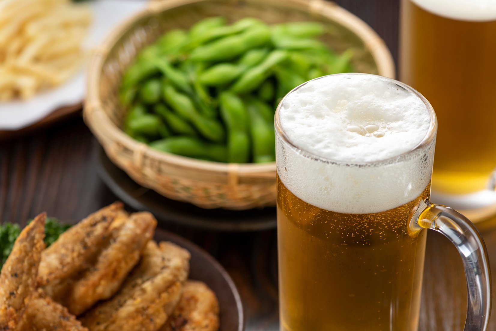 Beer and Japanese izakaya cuisine